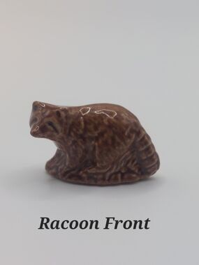 Vintage Red Rose Tea Miniature Wade Whimsies Porcelain Figurines, Racoon